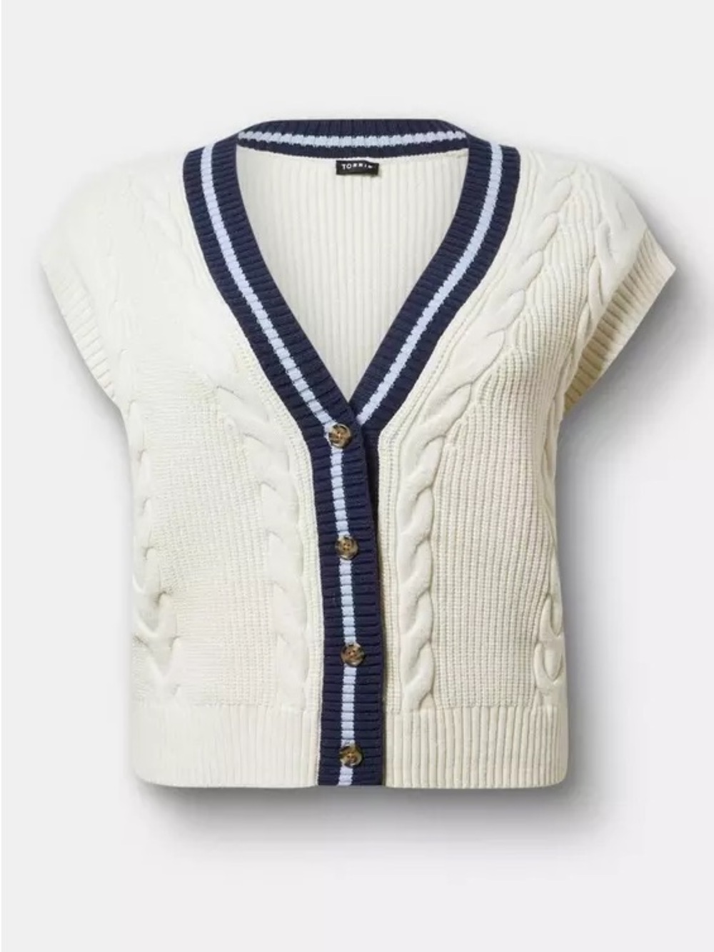 Torrid Cable Knit V-Neck Sweater Vest